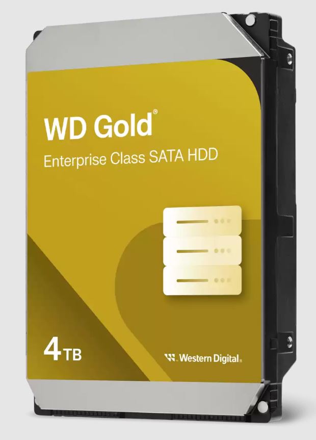Western Digital Gold 4TB 3.5" Enterprise Class SATA 6 Gb/s HDD 7200 RPM Cache Size 256MB 5-Year Limited Warranty