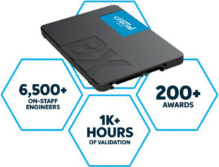 Crucial BX500 2TB 2.5" SATA3 6Gb/s SSD - 3D NAND 540/500MB/s 7mm 1.5 mil MTBF 3yr wty Acronis True Image Solid State Drive ~MZ-77E2T0BW