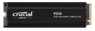 Crucial P310 2TB Gen4 2280 NVMe SSD w Heatsink 7100/6000 MB/s R/W 440TBW 1000K/1200K IOPS 1.5M hrs MTTF Full-Drive Encryption M.2 5yrs ~CT2000P310SSD8
