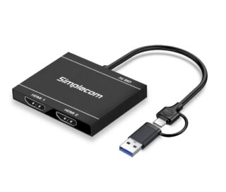 Simplecom DA327 USB 3.0 or USB-C to Dual HDMI Display Adapter for 2x 1080p Extended Screens
