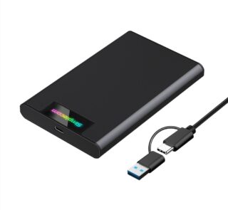 Simplecom SE239 Tool-free 2.5" SATA HDD SSD to USB-C Enclosure with RGB Lights USB 3.2 Gen 2 2 interface