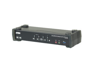 Aten Desktop KVMP Switch 4 Port Single to Dual Display 4k DisplayPort MST w/ audio
