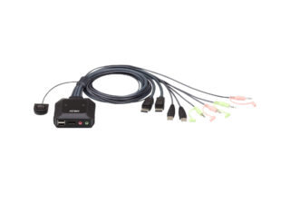 Aten Compact KVM Switch 2 Port Single Display Display Port w/ Audio