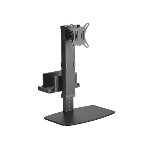 Brateck Vertical Lift Monitor Stand With Thin Client CPU Mount Fit Most 17"-32" Monitor Up to 8KG VESA 75x75