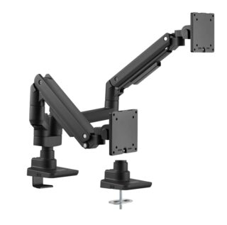 Brateck Fabulous Pole-Mounted Gas Spring Dual Monitor Arm Fit Most 17"-35" Monitors