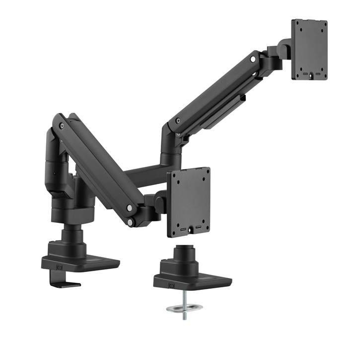 Brateck Fabulous Pole-Mounted Gas Spring Dual Monitor Arm Fit Most 17"-35" Monitors