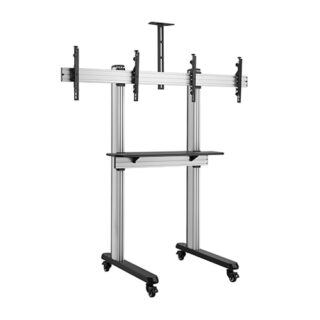 Brateck Dual Screen Video Conferencing TV Cart for 45"-55" TVs Up to 50kg each