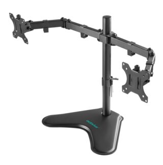 mbeat® activiva Dual-Screen Articulating Monitor Arm with Free-Standing Desktop Base provides perfect solution for ergonomic comfort and workspace(LS)