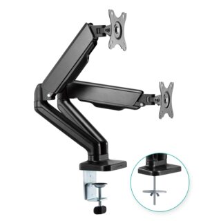 mbeatĀ® activiva ErgoLife Dual Monitor Screen Steel Gas Spring Monitor Arm Built-in Spring Tension Cable Management Net Weight 4kg (LS)