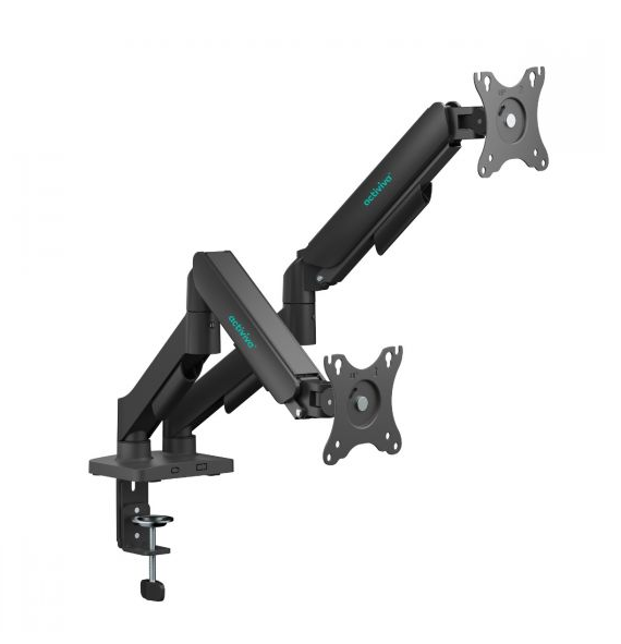 mbeat® activiva Ergolife Dual-Screen Gas Spring Monitor Arm allows you to smoothly adjust the height