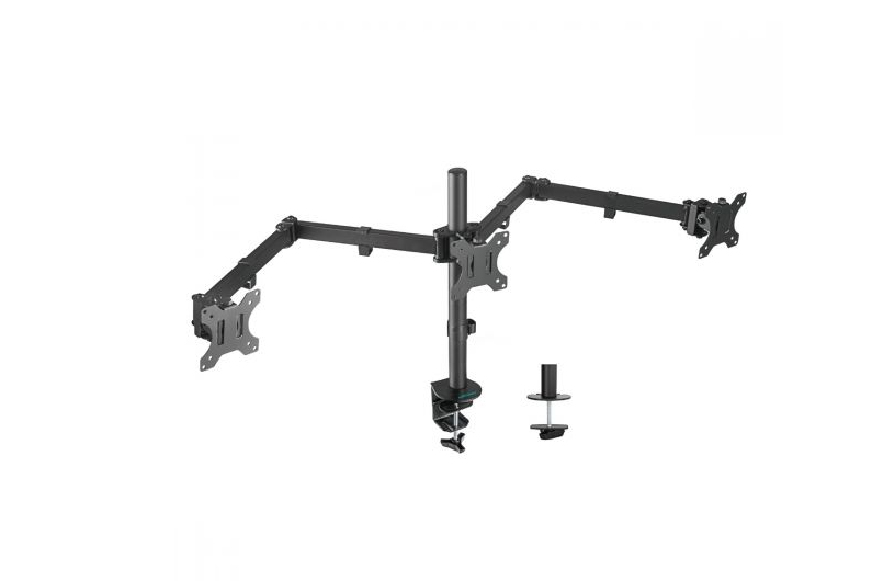 (LS) mbeat® activiva Triple-Screen Articulating Monitor Arm Ideal for a seamless triple monitor setup (13”-27”)