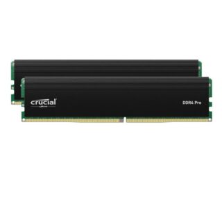Crucial Pro 32GB (2x16GB) DDR4 UDIMM 3200MHz CL22 Black Heat Spreader Support Intel XMP AMD Ryzen Desktop PC Gaming Memory