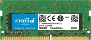 Crucial 16GB (1x16GB) DDR4 SODIMM 3200MHz CL22 1.2V Single Ranked Notebook Laptop Memory RAM
