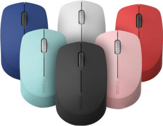 RAPOO M100 2.4GHz Bluetooth 3 / 4 Quiet Click Wireless Mouse Black - 1300dpi Connects up to 3 Devices