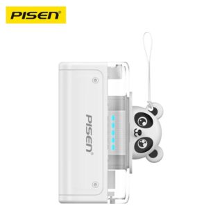 Pisen 2-in-1 Wall Charger  Tiny 5K (5000mAh) Portable Power Bank - White