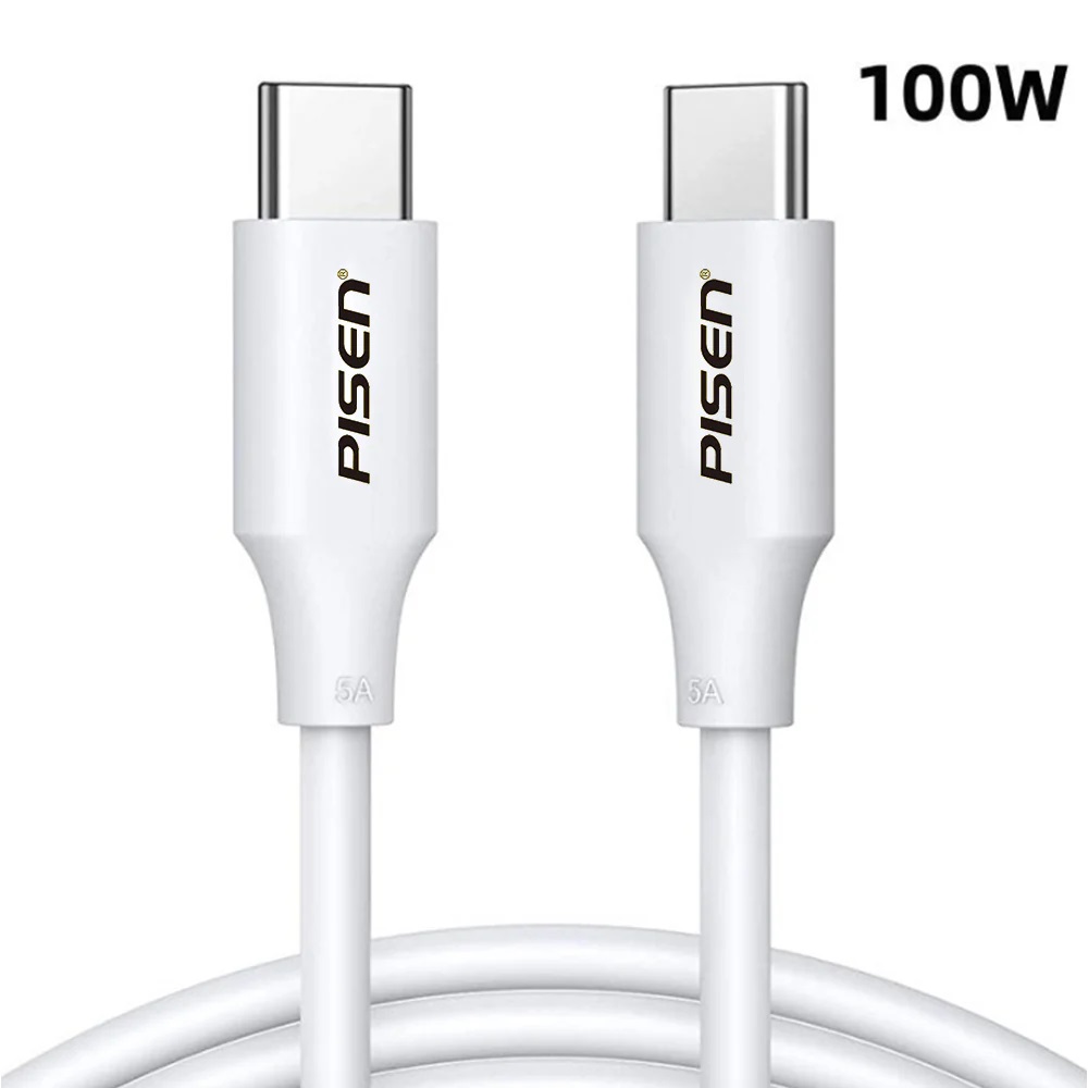 Pisen USB-C to USB-C 100W PD Cable (1M) White - Premium Quality