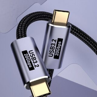 USP BoostUp Cafule Braided USB-C to USB-C (3.2 Gen 2x2) Charge Video Cable (2M) - Black