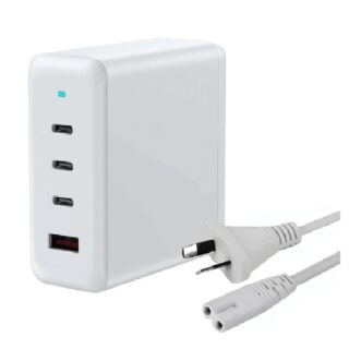 USP 100W Four Ports USB-C PD GaN Wall Charger White - 3x USB-C