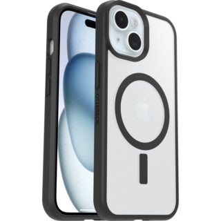 OtterBox React MagSafe Apple iPhone 17e /   iPhone 16e / iPhone 15 / iPhone 14 / iPhone 13 (6.1") Case Black Crystal (Clear/Black)