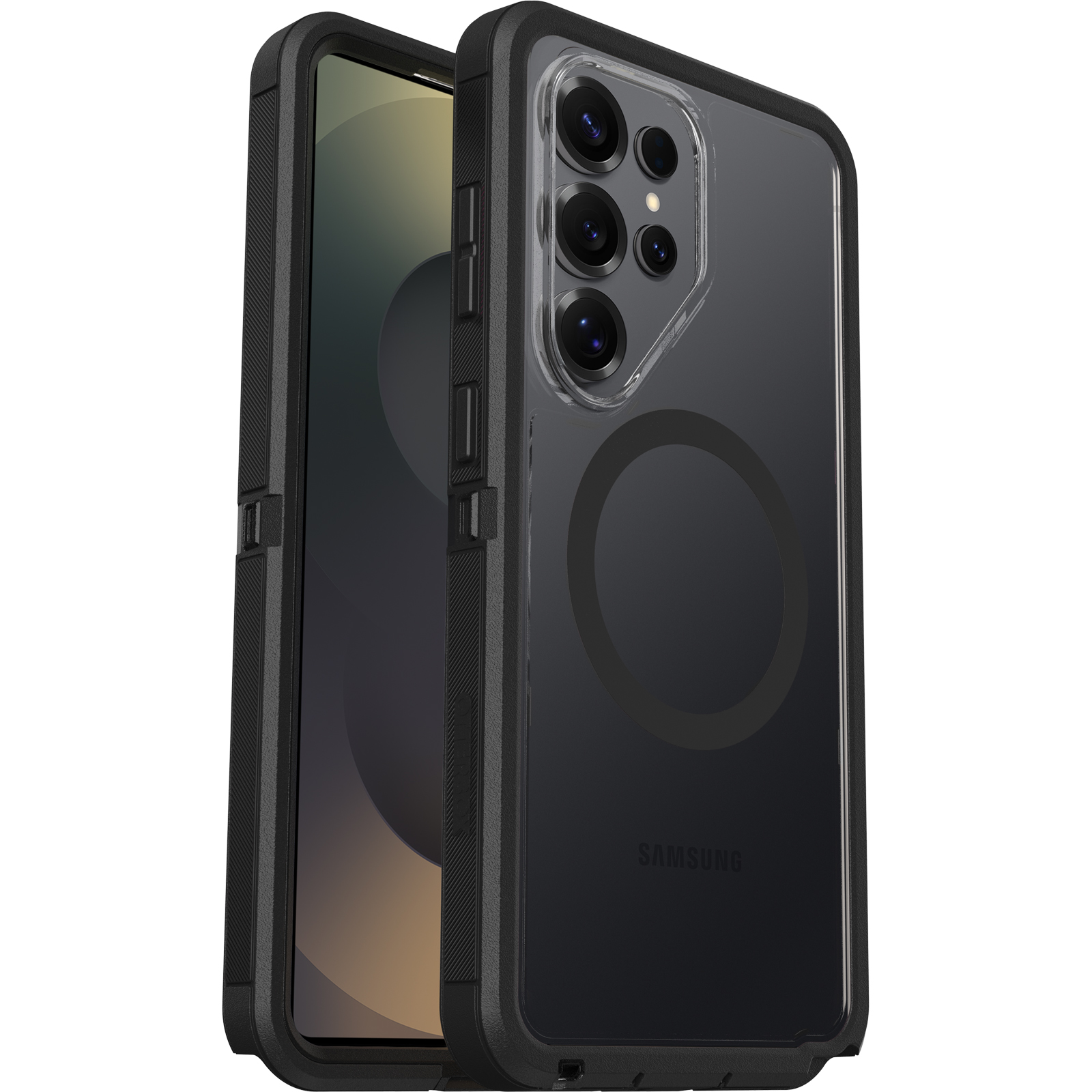 OtterBox Defender Pro XT Clear Samsung Galaxy S26 Ultra 5G (6.9") Case Dark Side (Clear/Black) - No Retail Packaging - (77-99911)