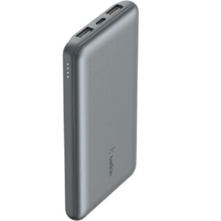 Belkin BoostCharge 10k mAh Power Bank (Triple-Port) + USB-C to USB-A Cable - Space Grey (BPB011btGY)