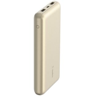 Belkin BoostCharge CCC-Certified 20k mAh Power Bank (Triple-Port) + USB-C  to USB-A Cable - Gold (BPB012btGD)