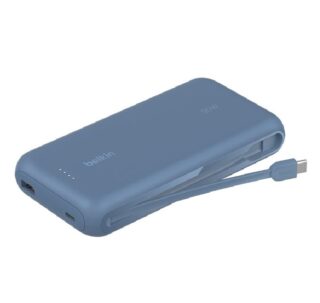Belkin BoostCharge 20K mAh Power Bank With Integrated USB-C Cable - Blue (BPB024fqBL)