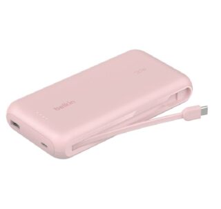 Belkin BoostCharge 20K mAh Power Bank With Integrated USB-C Cable - Pink (BPB024fqPK)