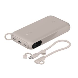 Belkin BoostCharge 20K mAh Power Bank with Display + USB-C to USB-C Cable 60W (15CM) - Sand (BPB028fqSD)