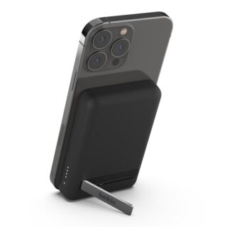 Belkin BoostCharge 5K mAh Magnetic Wireless Power Bank + USB-C Cable + Stand - Black (BPD004btBK)