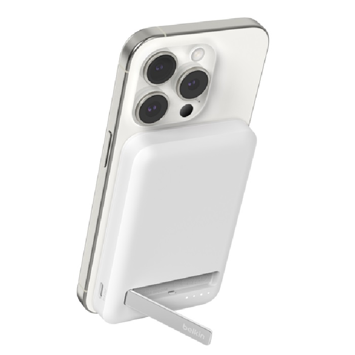 Belkin BoostCharge Pro 5k mAh Magnetic Power Bank With Qi2 + USB-C Cable (1M) - White (BPD006BTWH)
