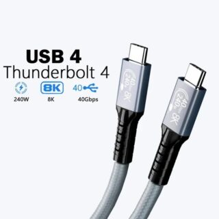 USP BoostUp Thunderbolt 4 USB-C to USB-C Cable (1M) Black - USB4 - 40Gbps