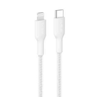 Belkin BoostCharge Pro Braided Lightning to USB-C Cable (2M) - White (CAA022fq2MWH)