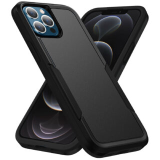 Phonix Rugged Apple iPhone 12 Pro Max (6.7") Armor Light Case Black - No-Slip