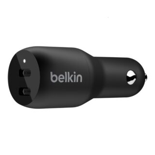Belkin BoostCharge 36W Dual USB-C Car Charger - Black (CCB002btBK)