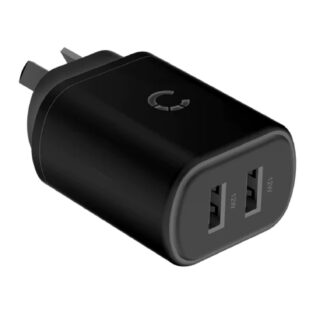 Cygnett PowerPlus 12W Dual Port Wall Charger - Black (CY3672PDWLCH)