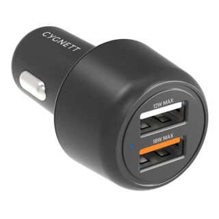 Cygnett CarPower 30W Dual Port Car Charger - Black (CY3680CYCCH)