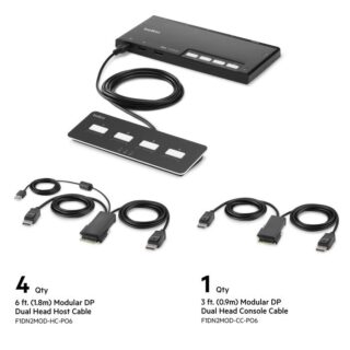 Belkin Cybersecurity and Secure KVM 4-Port Dual Head DP Modular Secure KVM Switch PP4.0 W/ Remote - Black(F1DN204MOD-PP-4)