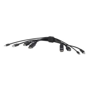 BELKIN Cybersecurity and Secure KVM TAA DUAL (1) HDMI-HDMI (1) DP-DP with USB and Audio Combo  6 ft (1.8M) - Black (F1DN2CC-HHPP6t)