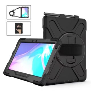 USP Rugged Samsung Galaxy Tab Active5 Pro/Tab Active4 Pro/Tab Active Pro (10.1") Case Black- Built-in-Kickstand