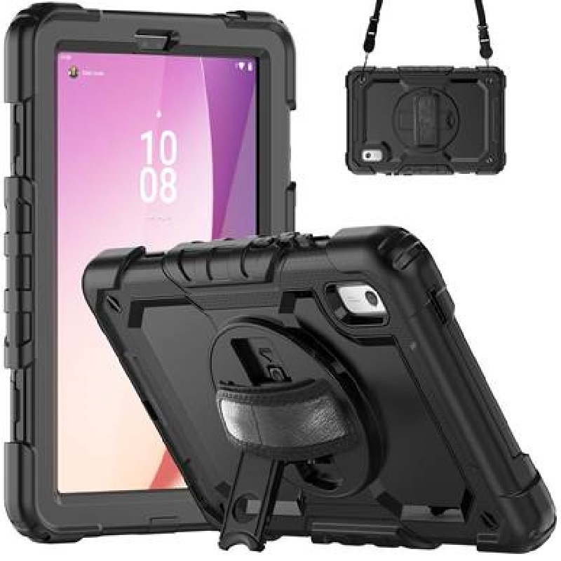 USP Rugged Lenovo Tab M9 (9') Case + Screen Protector Black - Built-in-Kickstand