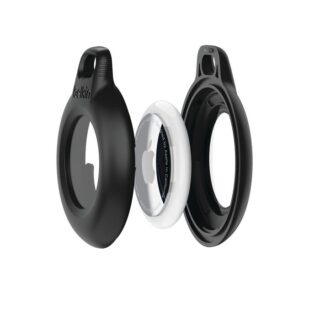 Belkin Waterproof Secure Holder with Key Ring for AirTag (Pack of 2) - Black(MSC014btBK)