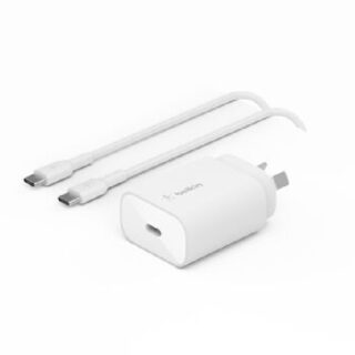 Belkin BoostCharge 25W USB-C Cubic Wall Charger + USB-C to USB-C Cable (1M) - White (WCA012au1MWH-B6)