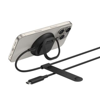 Belkin UltraCharge Magnetic Wireless Charger With Qi2 + 36W Wall Charger + Tethered USB-C Cable (2M) - Black (WIA013auBK)