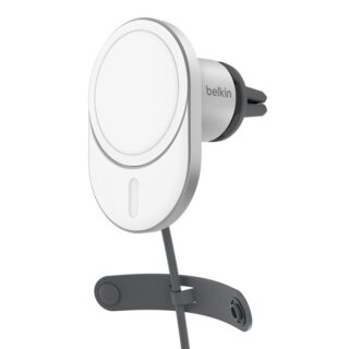 Belkin BoostCharge Pro Magnetic Qi2 Wireless Car Charger + 20W Car PSU +USB-C Cable (1.2M) - White (WIC008btGR-V2)