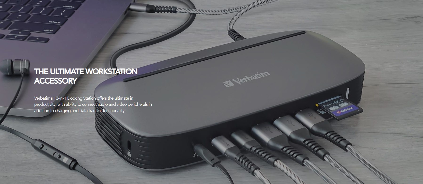 (LS)Verbatim 4K USB-C Triple Monitor Docking Station - 70W Power Delivery 13-in-1