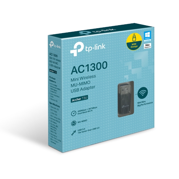 TP-Link Archer T3U AC1300 Mini Wireless MU-MIMO USB Adapter,Mini Size