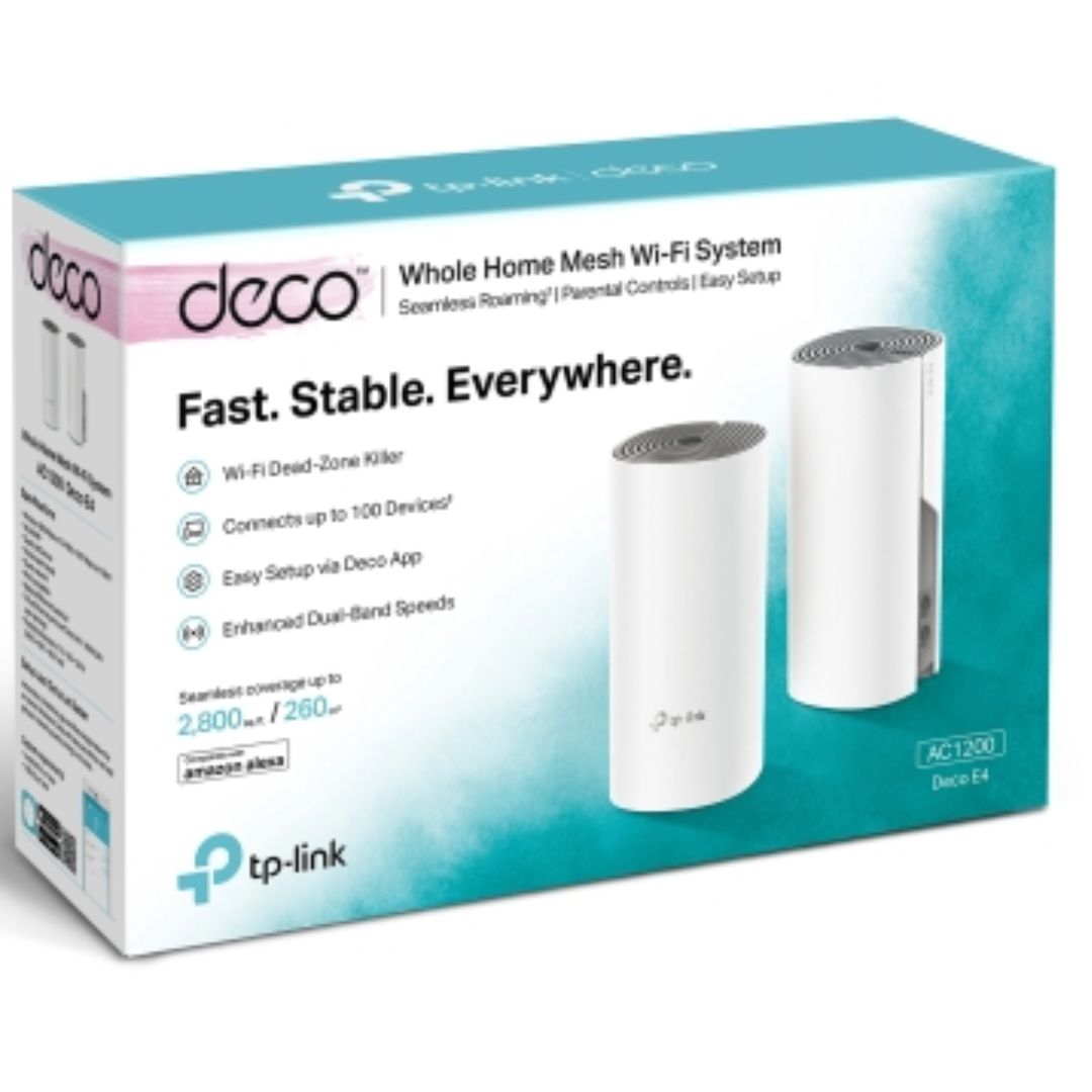 TP-Link Deco E4(2-pack) AC1200 Whole Home Mesh Wi-Fi (2-Pack)