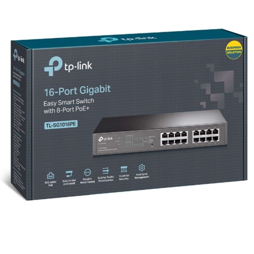 TP-Link TL-SG1016PE 16-Port Gigabit Easy Smart Switch 8-Port PoE+ Rack Mountable/Desktop