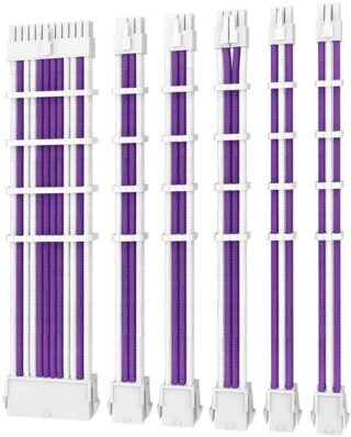 Antec PSU -  Sleeved Extension Cable Kit V2 - Purple / White. 24PIN ATX